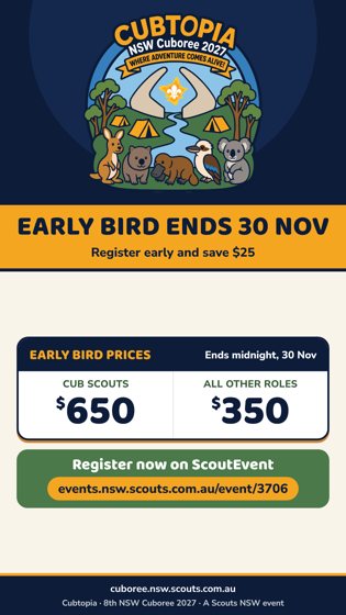 Early bird ends 30 November Story tile preview